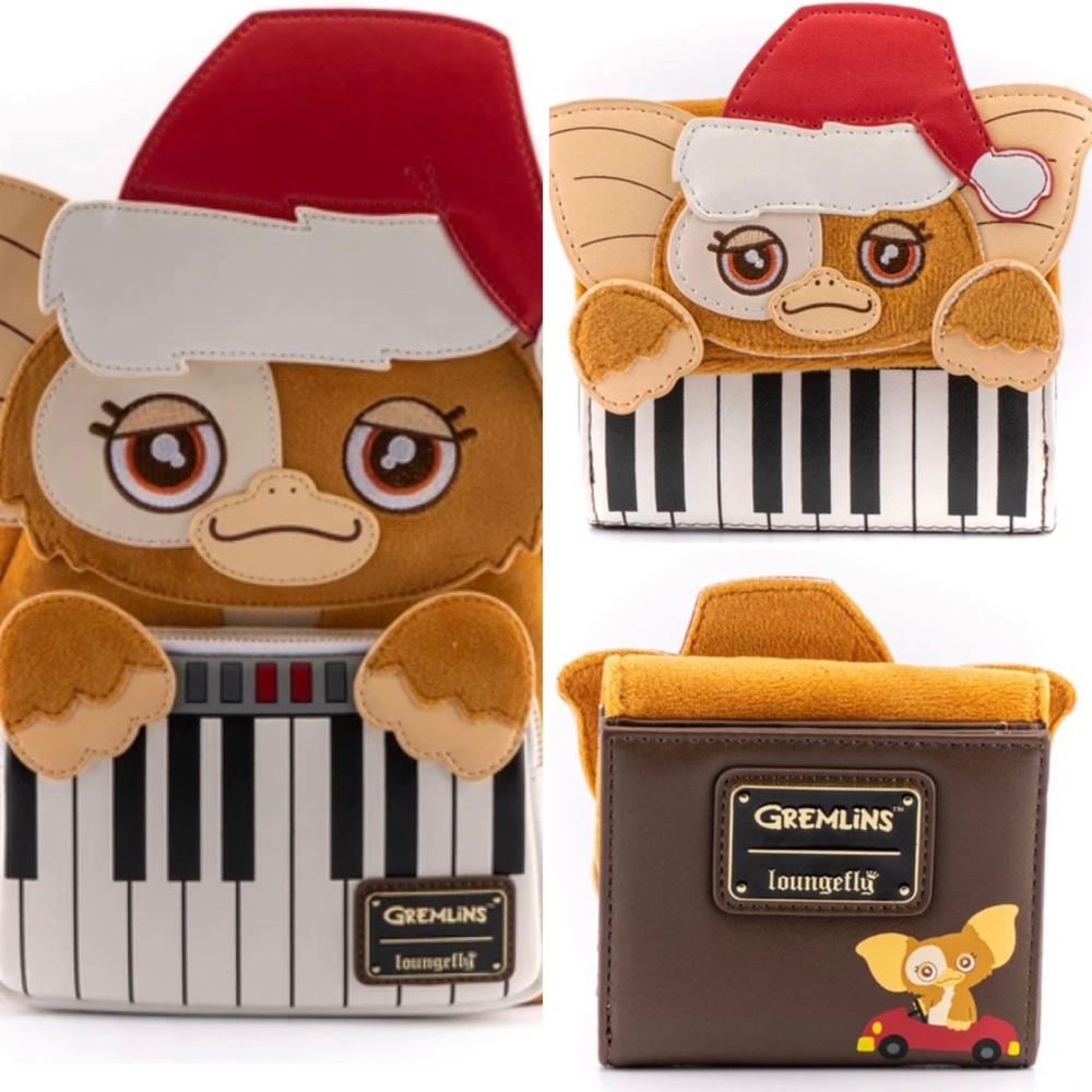 Loungefly Set Gremlins Gizmo Holiday Keyboard Cosplay Mini Chibi Backpack/Wallet - Picture 1 of 14